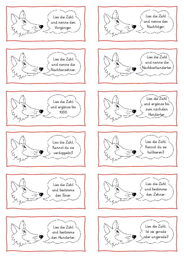 Würfelspiel zu den Zahlen bis 1000